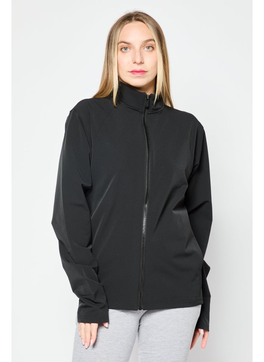 PUMA Women Sportswear Fit Long Sleeve Running Track Jacket, Black  - Image 1