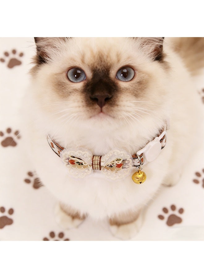 Cute Cat Collar with Lace Bow Bell Pendant Adjustable size Anti-choking Suitable for cats and other small pets - Image 5