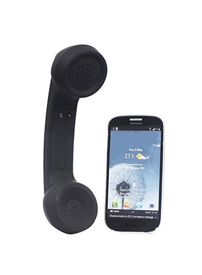 ENJOY-UNIQUE Wireless Retro Telephone Handset and Wire Radiation-Proof Handset Receivers Headphones for a Mobile Phone with Comfortable Call (Black) - Image 2