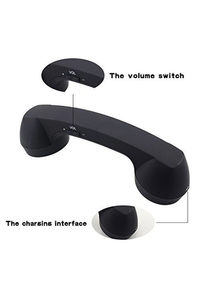 ENJOY-UNIQUE Wireless Retro Telephone Handset and Wire Radiation-Proof Handset Receivers Headphones for a Mobile Phone with Comfortable Call (Black) - Image 5