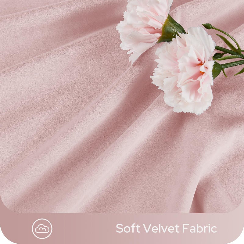 HOMEIDEAS 100% Blackout Pink Velvet Curtains, Thermal Noise Reduction Luxury Velvet Curtains for Bedroom Preppy Room Decor, Living Room, 52 X 84 Inch, 2 Panels - Image 4