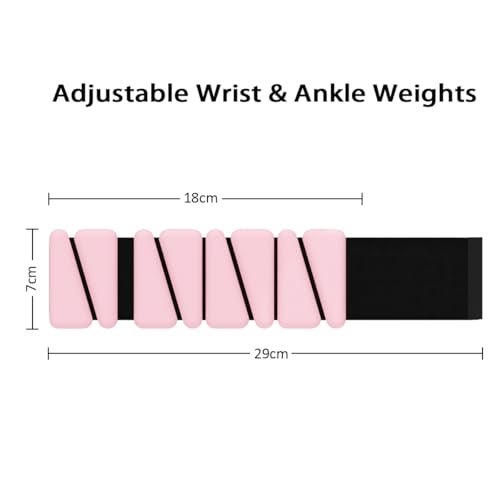 XFYT Adjustable Wrist Weights & Ankle Weights | Pair of 2 bracelets x 1 lbs each (1kgs total) | Soft silicone for comfortable movements for yoga, pilates,workouts (Pink) - Image 5