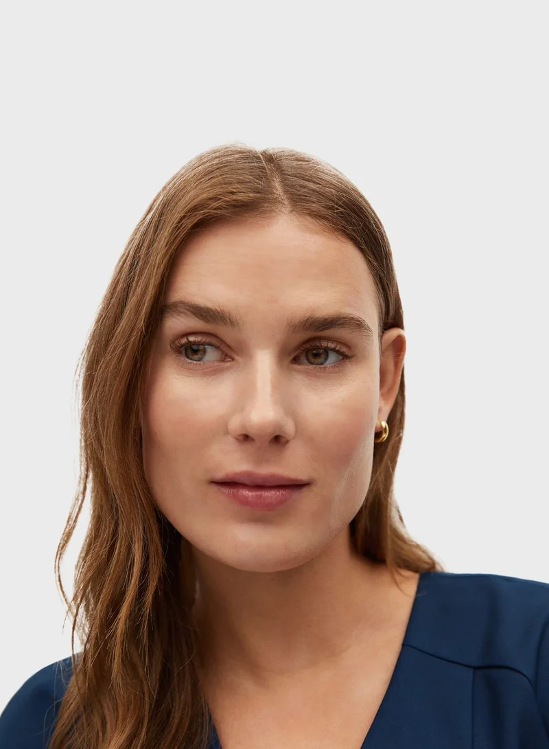 MANGO Seam Detail V-Neck Dress