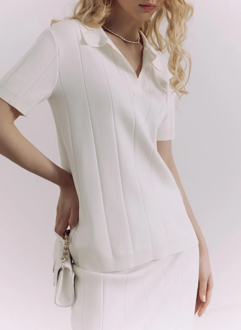 Lichi Textured knit straight polo