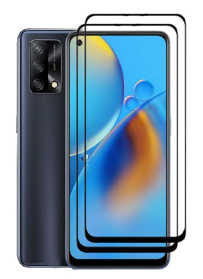 AINA حماية شاشة زجاجية مقسّاة 2 قطعة 5D مصممة لهاتف أوبو A74 تغطي الشاشة بالكامل مع لاصق كامل من الحافة إلى الحافة وخالية من الفقاعات - Image 1