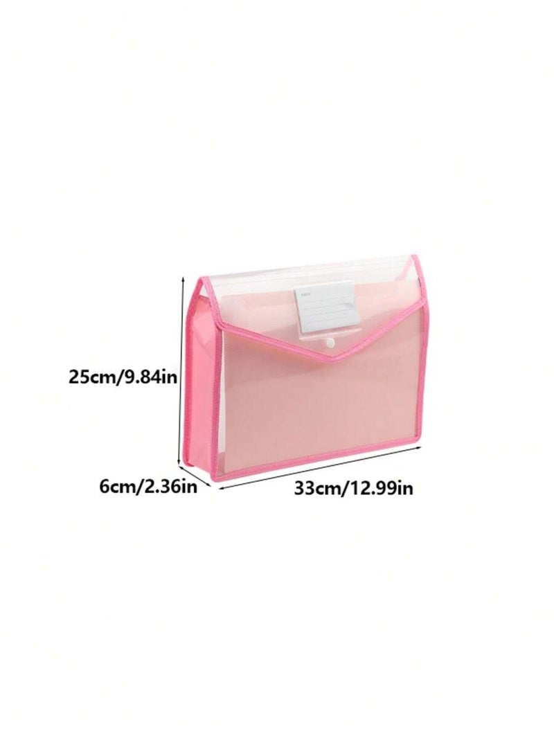 Shein Expandable Plastic File Folder with Snap Closure, Transparent Pocket, Large Capacity, Fits A4/Letter, Multi-Color (Random Color) - Image 4
