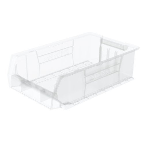 Akro-Mils 30280 Super-Size AkroBins Plastic Storage Bins, Space-Saving Stackable Bins for Garage, Classroom, Warehouse Organization, 20-Inch L x 12-Inch W x 6-Inch H, Clear, 4-Pack - Image 1