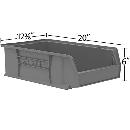 Akro-Mils 30280 Super-Size AkroBins Plastic Storage Bins, Space-Saving Stackable Bins for Garage, Classroom, Warehouse Organization, 20-Inch L x 12-Inch W x 6-Inch H, Clear, 4-Pack - Image 2