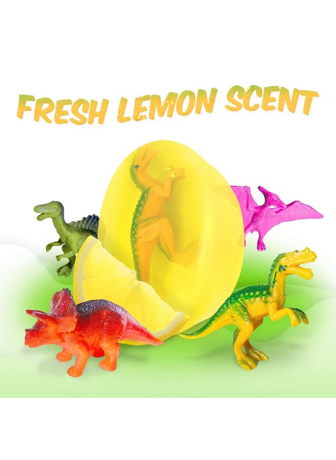 Relaxcation 1 Soap Bar For Kids With Dino Toy Insidenatural Fresh Lemon Kids Soapclear Glycerin Safe For Skinfor Hand Face And Body Washhandmade In Usaglycerin Clear  - Image 2