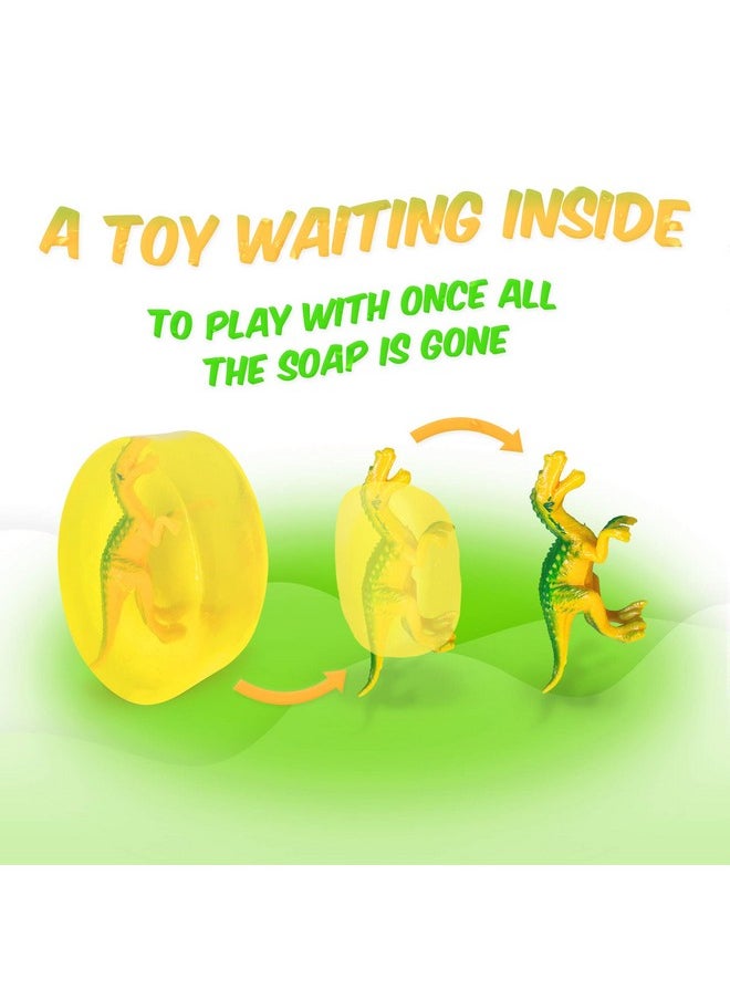 Relaxcation 1 Soap Bar For Kids With Dino Toy Insidenatural Fresh Lemon Kids Soapclear Glycerin Safe For Skinfor Hand Face And Body Washhandmade In Usaglycerin Clear  - Image 4