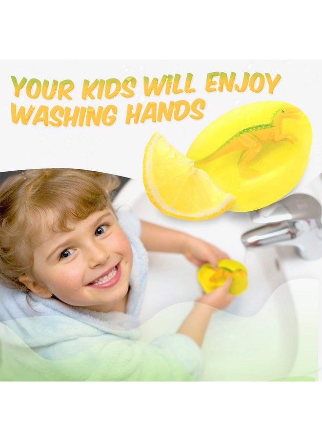 Relaxcation 1 Soap Bar For Kids With Dino Toy Insidenatural Fresh Lemon Kids Soapclear Glycerin Safe For Skinfor Hand Face And Body Washhandmade In Usaglycerin Clear  - Image 3