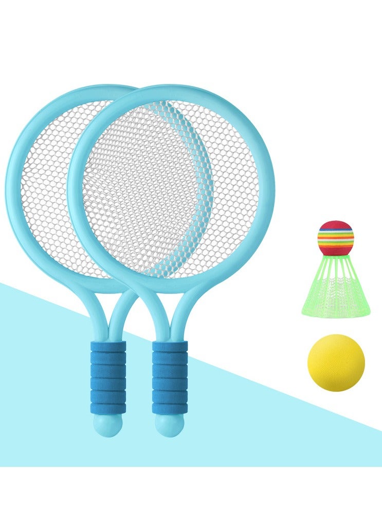 مضربان أطفال مع ريشة طائر وكرة تنس - مجموعة استكشاف رياضية ٢ في ١ للأولاد والبنات، لعبة داخلية وخارجية - Image 1