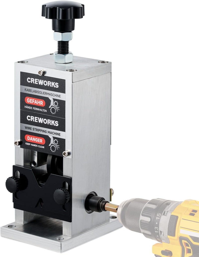 CREWORKS Manual Wire Stripper Machine, 0.06"-1" Wire Stripping Machine, Wire Stripping Tool for 1.5-25mm Scrap Wire, Drill Powered Cable Stripper for DIY Cable, Copper Wire Stripper for Leftover Cable - Image 1