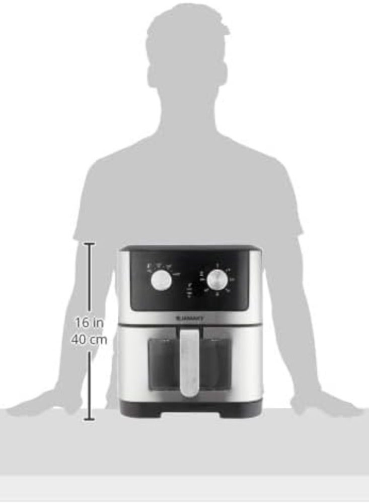 جامايكا مقلاة هوائية بدون زيت من جاماكي، 2500 واط، 8.0 لتر، فضي - JMK-5011 - Image 4