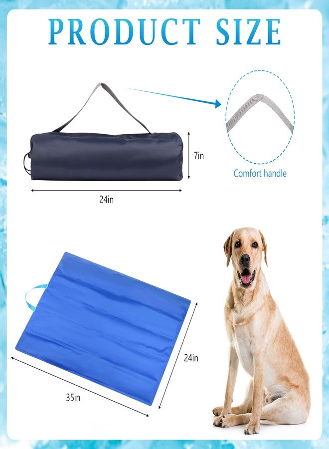 Fayoo Cooling Gel Mat for Dogs - 35.4x23.6 Inch Portable Pet Cooling Pad with Ice Silk Surface Bed for Indoor, Outdoor, Travel Includes Storage Bag (Blue) - Image 2