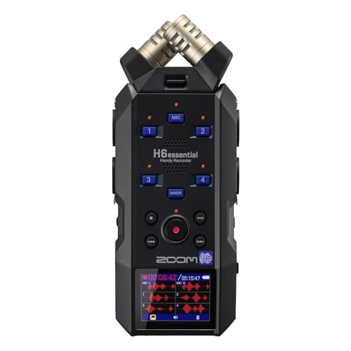Zoom H6essential (2024 Model, Essential Series) with 32-Bit Float, Accessibility, 6-Track Recorder, Stereo Microphones, 4 XLR/TRS Inputs, USB Audio Interface, for Musicians, Podcasters, & Filmmakers - Image 1