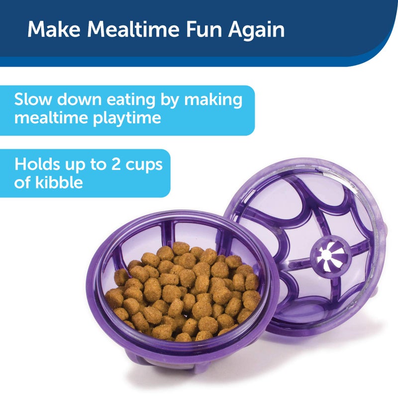 PetSafe Busy Buddy Kibble Nibble Dog Toy - Encourages Natural Instinct Feeding - Patented Treat Meter Design - Rubber Bumpers - Interactive Slow Feeder Ball - Purple - Small - Image 2