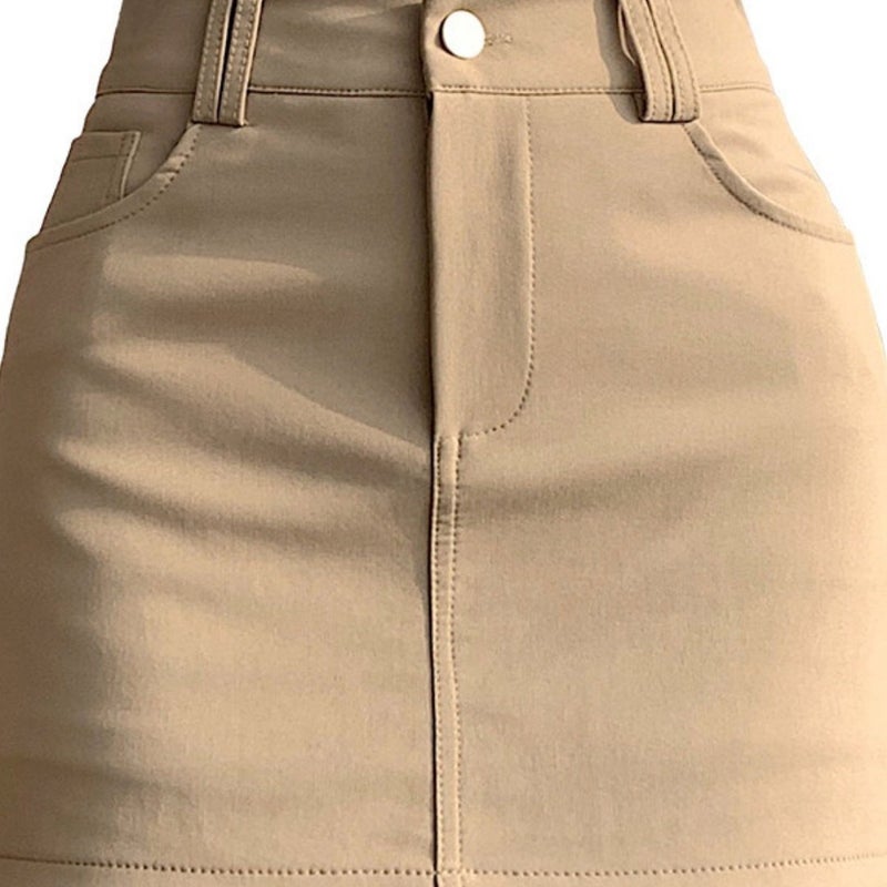 American Retro Stretchy Hip-Hugging Skirt 2026 Summer High Waist Anti-Exposure Short A-line Skirt - Image 5