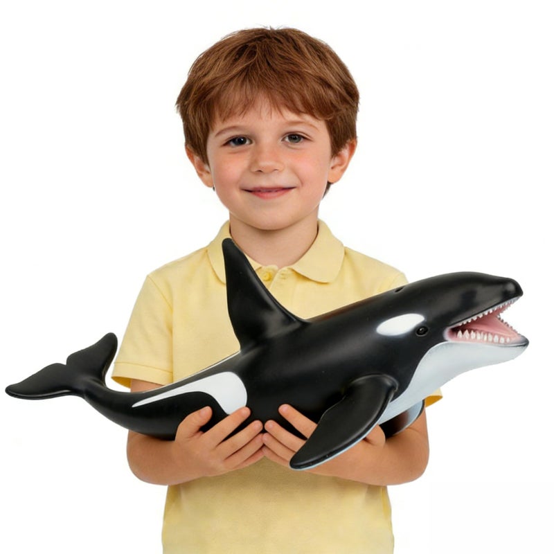 SmilerSmile Simulated Ocean Big Animal One pc 18 Inch Soft Filled Rubber Sea Educational Toys Blue Whale - Image 2