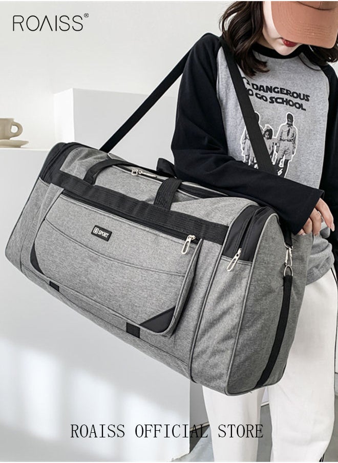 roaiss - Large-Capacity Shoulder Bag Outdoor Sports Portable Clothing Storage Bag Can Be Folded for Short Trips - Image 1