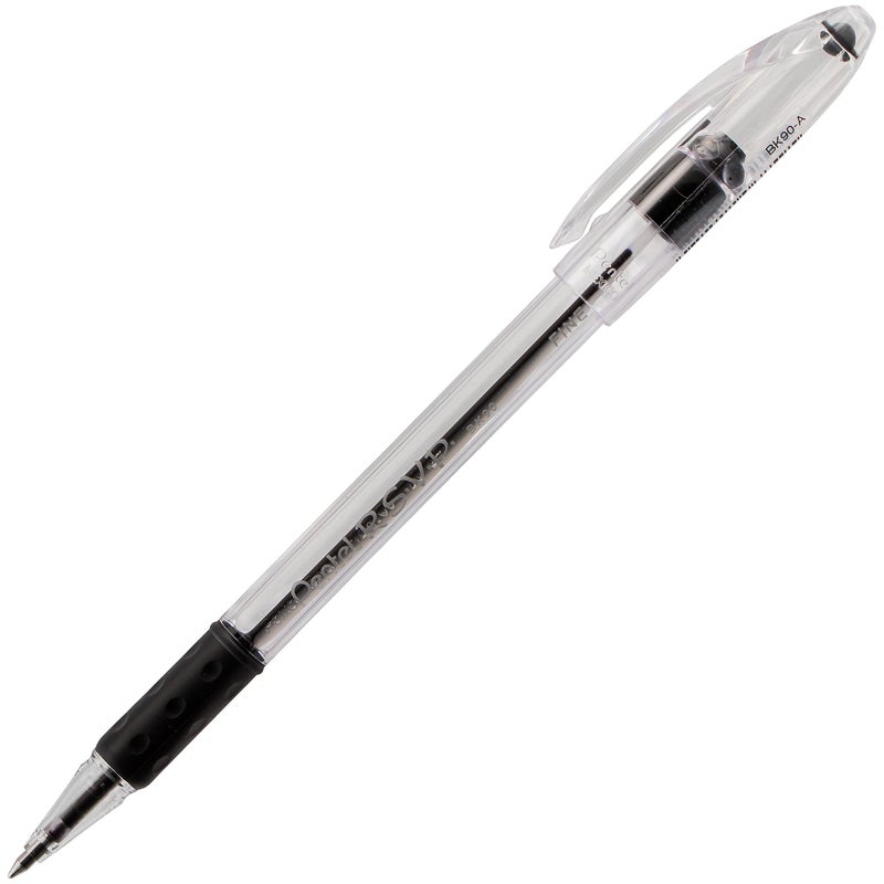 Pentel R.S.V.P. Ballpoint Pen, Fine Line, Black Ink, 3 Pack (BK90BP3A) - Image 2
