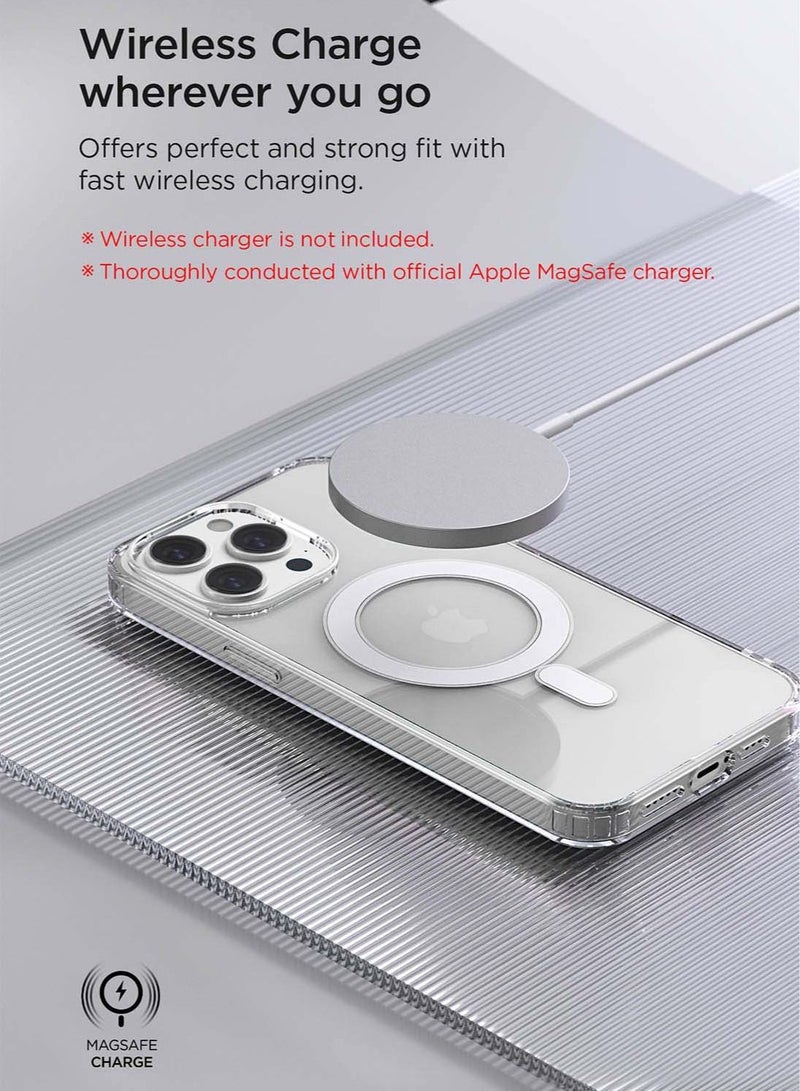 VRS Design Crystal Mixx Magnetic iPhone 14 Pro Magsafe Case Cover with Tempered Glass Screen Protector & Camera Lens Protector - Clear  - Image 3