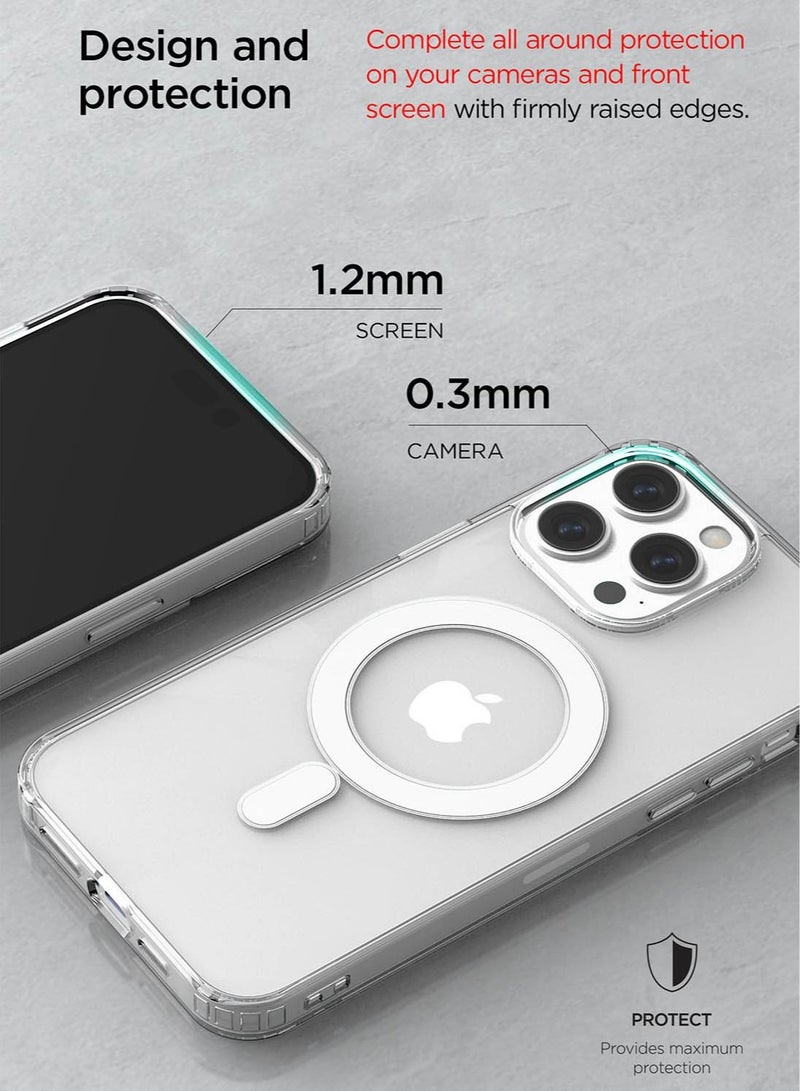 VRS Design Crystal Mixx Magnetic iPhone 14 Pro Magsafe Case Cover with Tempered Glass Screen Protector & Camera Lens Protector - Clear  - Image 5