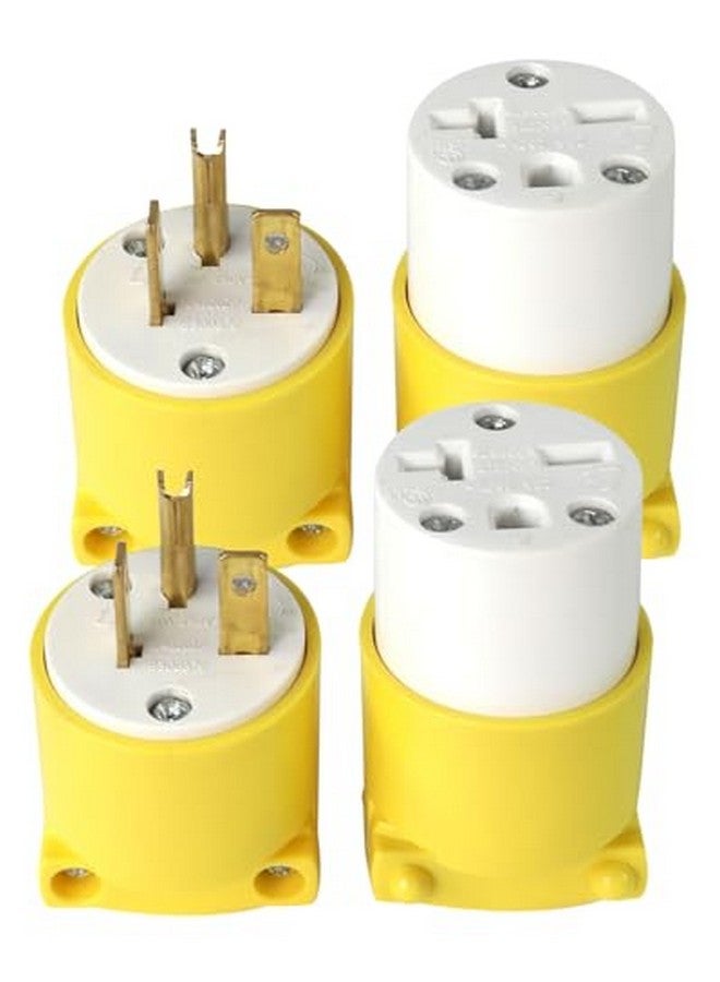 ماكسووركس مجموعة قابس ومقبس بديلة باللون الأصفر من MaxWorks 50541 مكونة من 4 قطع 6-20P وNEMA 6-20R، 250 فولت، 20 أمبير - Image 4