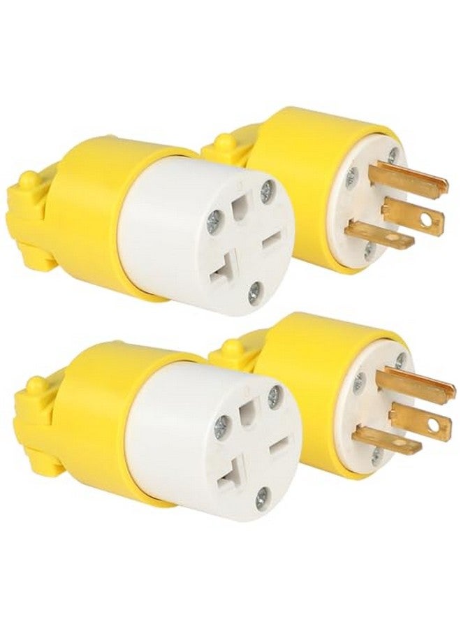 ماكسووركس مجموعة قابس ومقبس بديلة باللون الأصفر من MaxWorks 50541 مكونة من 4 قطع 6-20P وNEMA 6-20R، 250 فولت، 20 أمبير - Image 2