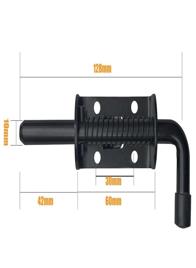 E-TING 2 Packs 5 Inch Spring Loaded Latch Pin with 8 Screws, Heavy Duty Sliding Door Lock Barrel Bolt Latch for Doors/Cabinets/Chests (Carbon Steel) - Image 5