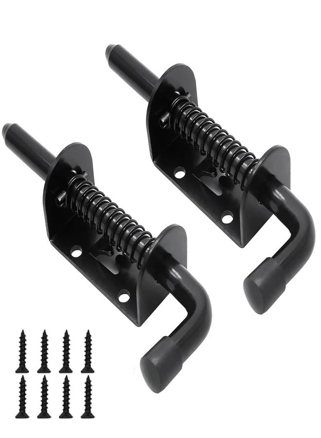 E-TING 2 Packs 5 Inch Spring Loaded Latch Pin with 8 Screws, Heavy Duty Sliding Door Lock Barrel Bolt Latch for Doors/Cabinets/Chests (Carbon Steel) - Image 1