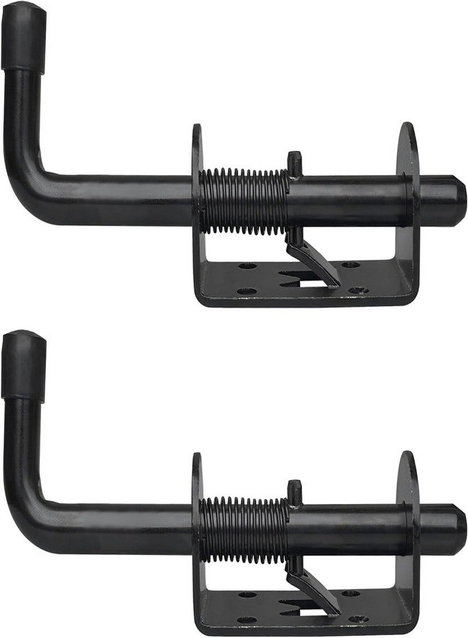 E-TING 2 Packs 5 Inch Spring Loaded Latch Pin with 8 Screws, Heavy Duty Sliding Door Lock Barrel Bolt Latch for Doors/Cabinets/Chests (Carbon Steel) - Image 4
