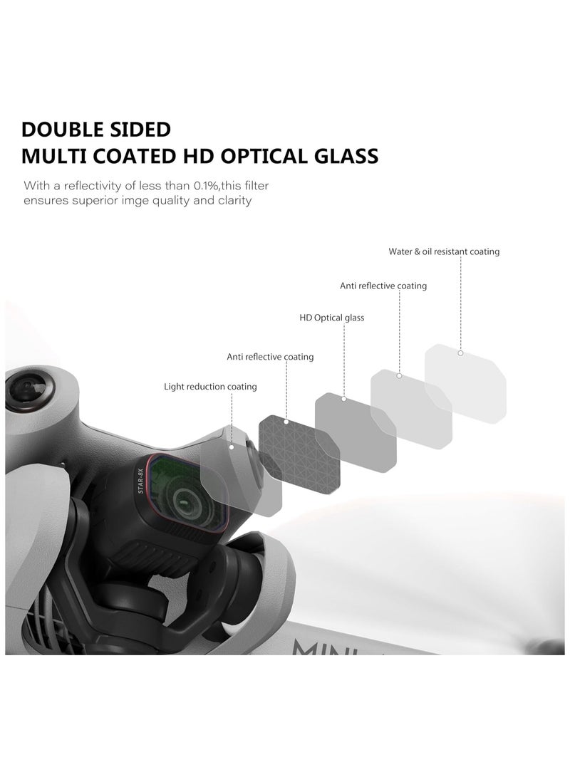 Star Filter for Mini 4 Pro, Multi Coated Star Filter Fit for DJI Mini 4 Pro Accessories, Mini 4 Pro Filters Set Accessories, Protection Drone Camera Lens(Aluminum Version) - Image 5