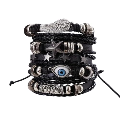 Vientiq Pu Leather Bracelet For Men (blue:;Black) - Image 1