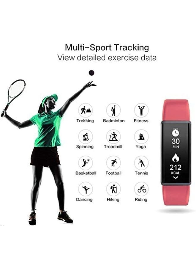 PROMASS Tracker Color Screen, Activity Tracker with Heart Rate Monitor Watch, IP68 Waterproof, Sleep Monitor, Pedometer Wristband for Women Men Kids,Pink  - Image 2