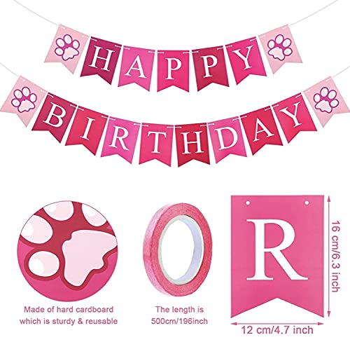 KUTKUT Dog Birthday Bandana Set | Dog Birthday Hat Dog Birthday Bandana Scarf | Shining Dog Bow Tie Collar | Dog Print Happy Birthday Banner and 10 Piece 12 Inch Paw Print Balloon with Tape for Boy Girl Dog - Image 2