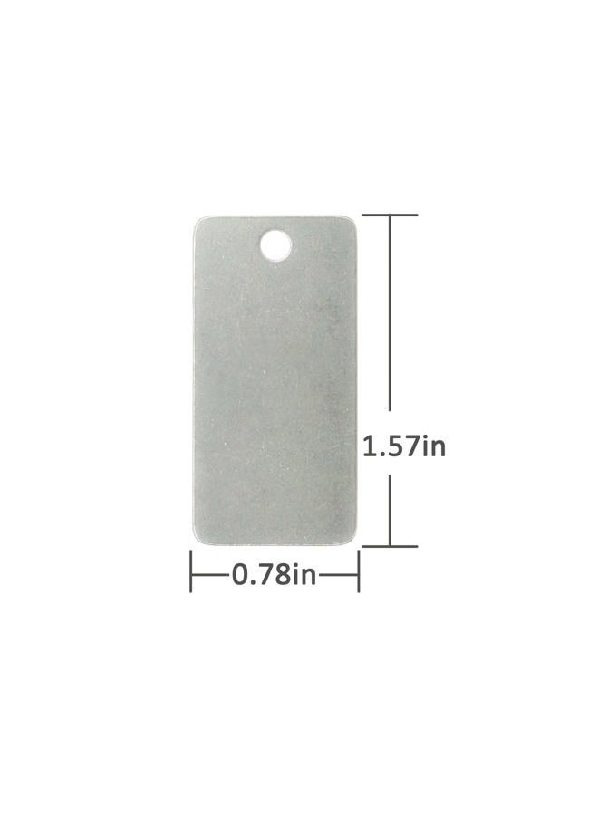 StayMax 50 Pack Rectangle Engraving Blanks Stamping Blanks Stainless Steel Blank Tags with One Hole - Image 2