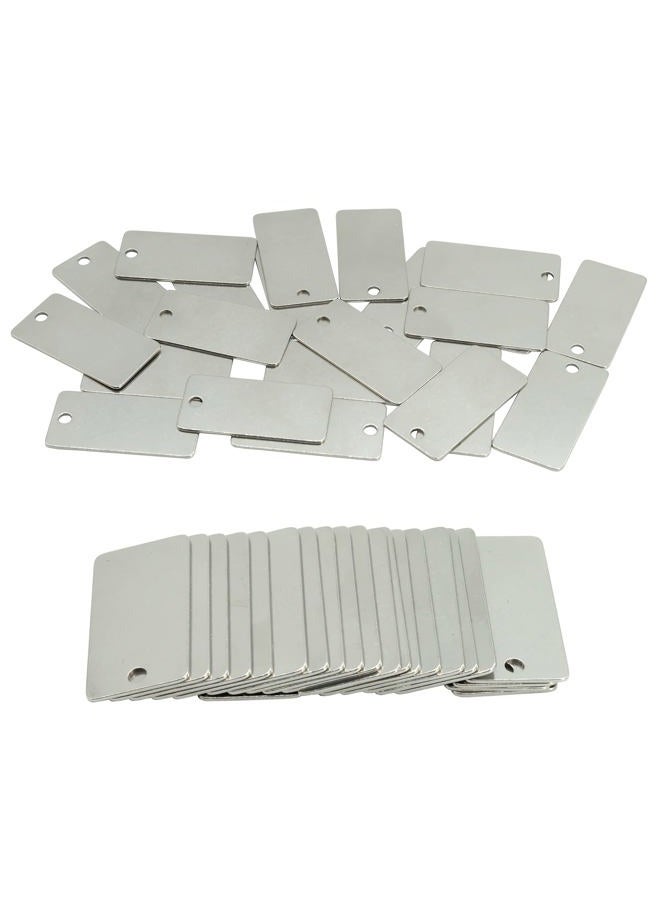 StayMax 50 Pack Rectangle Engraving Blanks Stamping Blanks Stainless Steel Blank Tags with One Hole - Image 1