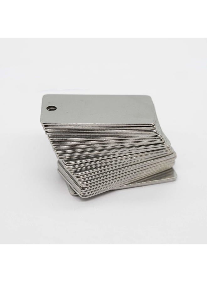 StayMax 50 Pack Rectangle Engraving Blanks Stamping Blanks Stainless Steel Blank Tags with One Hole - Image 4