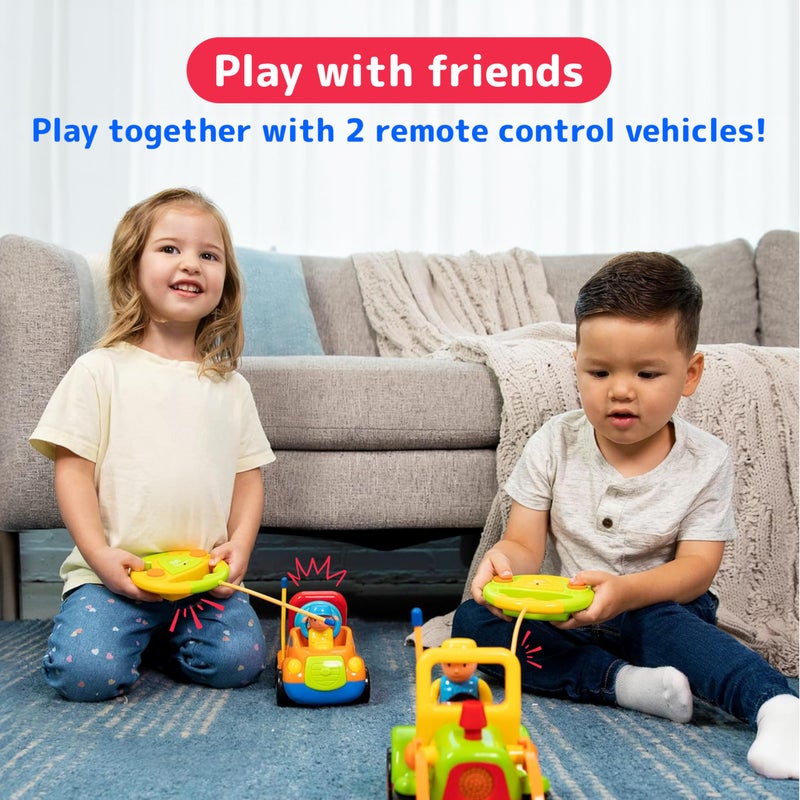 PREXTEX 2pk Remote Control Cars for 3-5 Year Old Boys - Truck & Tractor Toddler Toys - Image 2