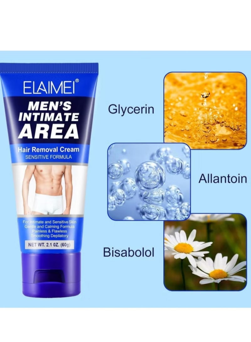 إليمي 【كريم إزالة الشعر للرجال】 لطيف وغير مؤلم، تظهر البشرة ناعمة في 8 دقائق (60 مل) - Image 4