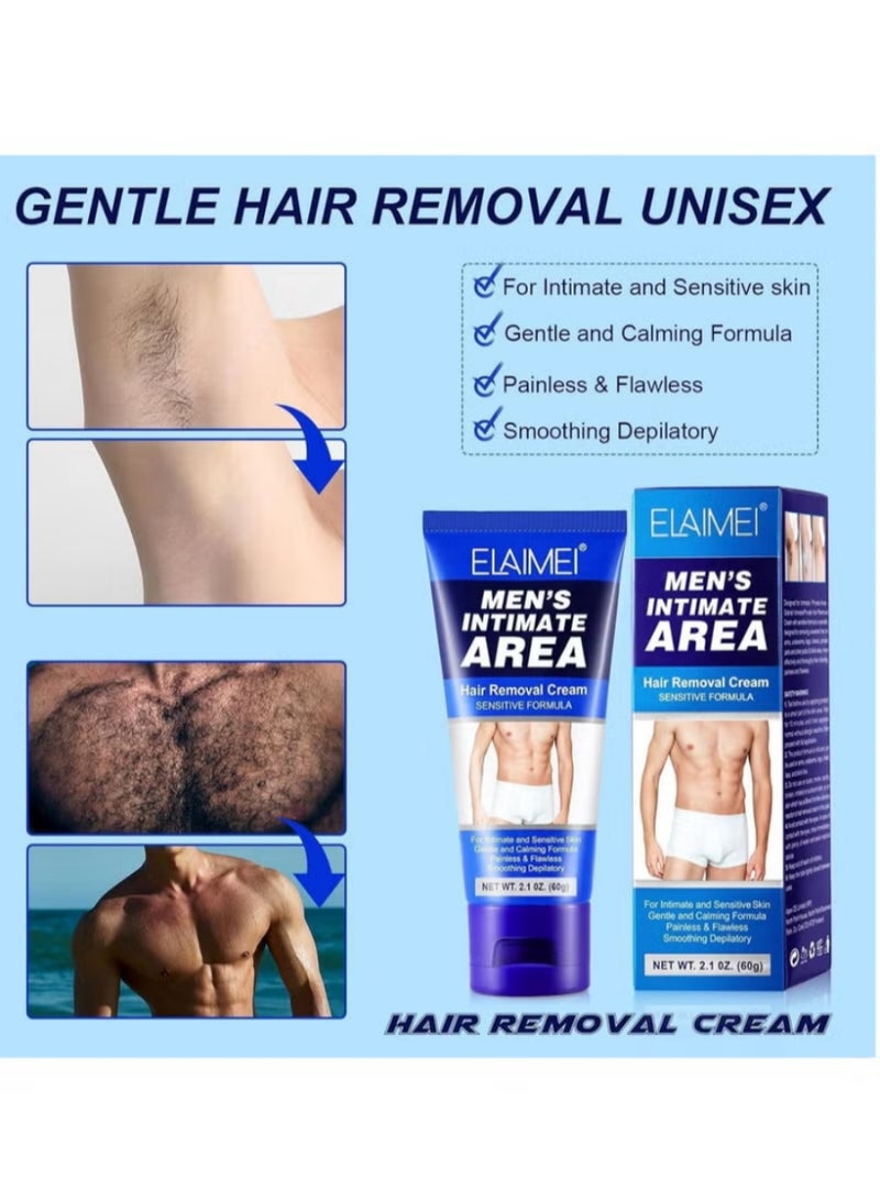 إليمي 【كريم إزالة الشعر للرجال】 لطيف وغير مؤلم، تظهر البشرة ناعمة في 8 دقائق (60 مل) - Image 5