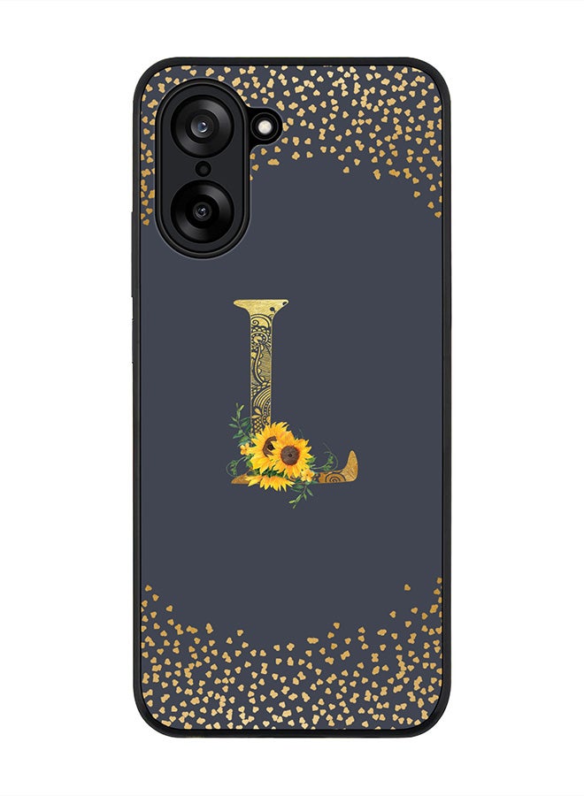 Stylizedd For OnePlus Nord CE5 / Ace 5 Racing Case,Slim fit Camera Protection, Shockproof Thin Phone cover  - Custom Floral Monogram - L  (Grey )