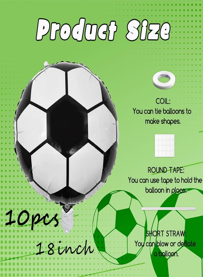 KHC-KHF Soccer-Balloons 10PCS 18in Round Soccer Ball Football Balloons Birthday Game Day Sports Themed Party Decoration team celebration Activities Supply - Image 3