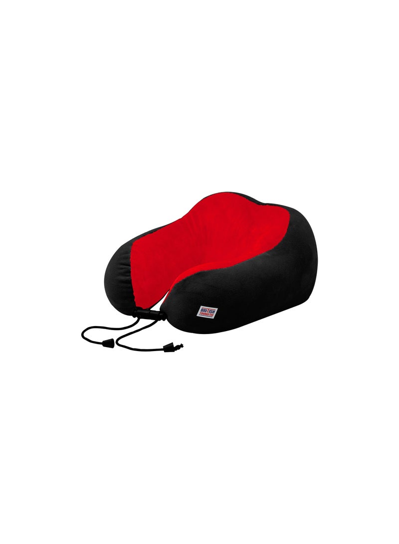 BRITISH TOURISTER Pack of 2 Travel Pillow for Neck Support, Memory Foam Airplane Pillow, Black, Comfortable Travel Accessories - Image 1