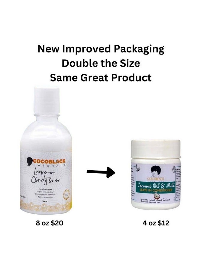 CocoBlack Naturals - CocoBlack Naturals Coconut Oil & Milk Leave In Conditioner for Coily Kinky Hair, 8 fl oz - Image 1