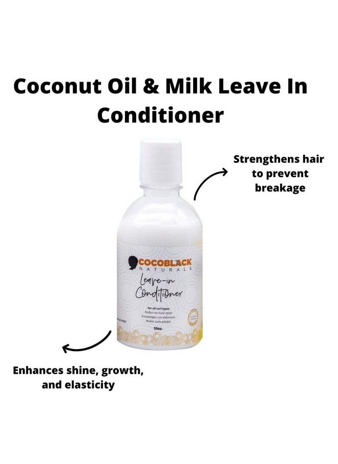 CocoBlack Naturals - CocoBlack Naturals Coconut Oil & Milk Leave In Conditioner for Coily Kinky Hair, 8 fl oz - Image 1