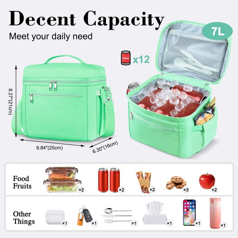 DALINDA Lunch Bag Cooler Bag Lunch Box for Women Men, Insulated Leak Proof LunchBox Lightweight for Picnic,Grocery,Beach,Camping,Travel,Work - Image 2