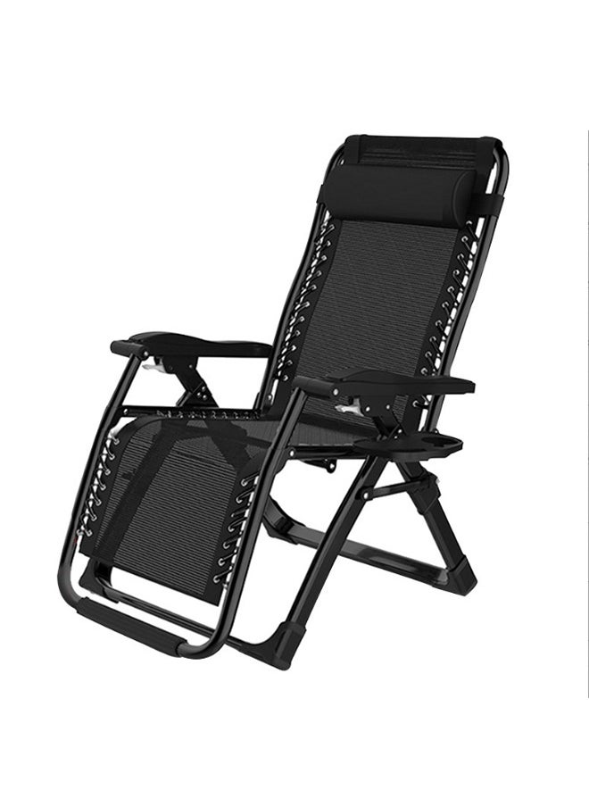 Generic - Outdoor Lounges Chair Foldable Camping Chair, Zero Gravity Adjustable Beach Chair and Garden Chair with Pillows Cup Holders for Poolside Backyard and Beach - Image 1