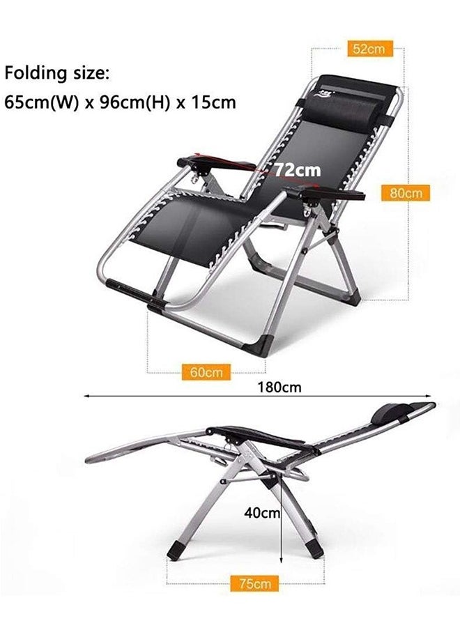 Generic - Outdoor Lounges Chair Foldable Camping Chair, Zero Gravity Adjustable Beach Chair and Garden Chair with Pillows Cup Holders for Poolside Backyard and Beach - Image 1